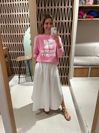 MIDI DRAWSTRING SKIRT "THASSOS" WHITE