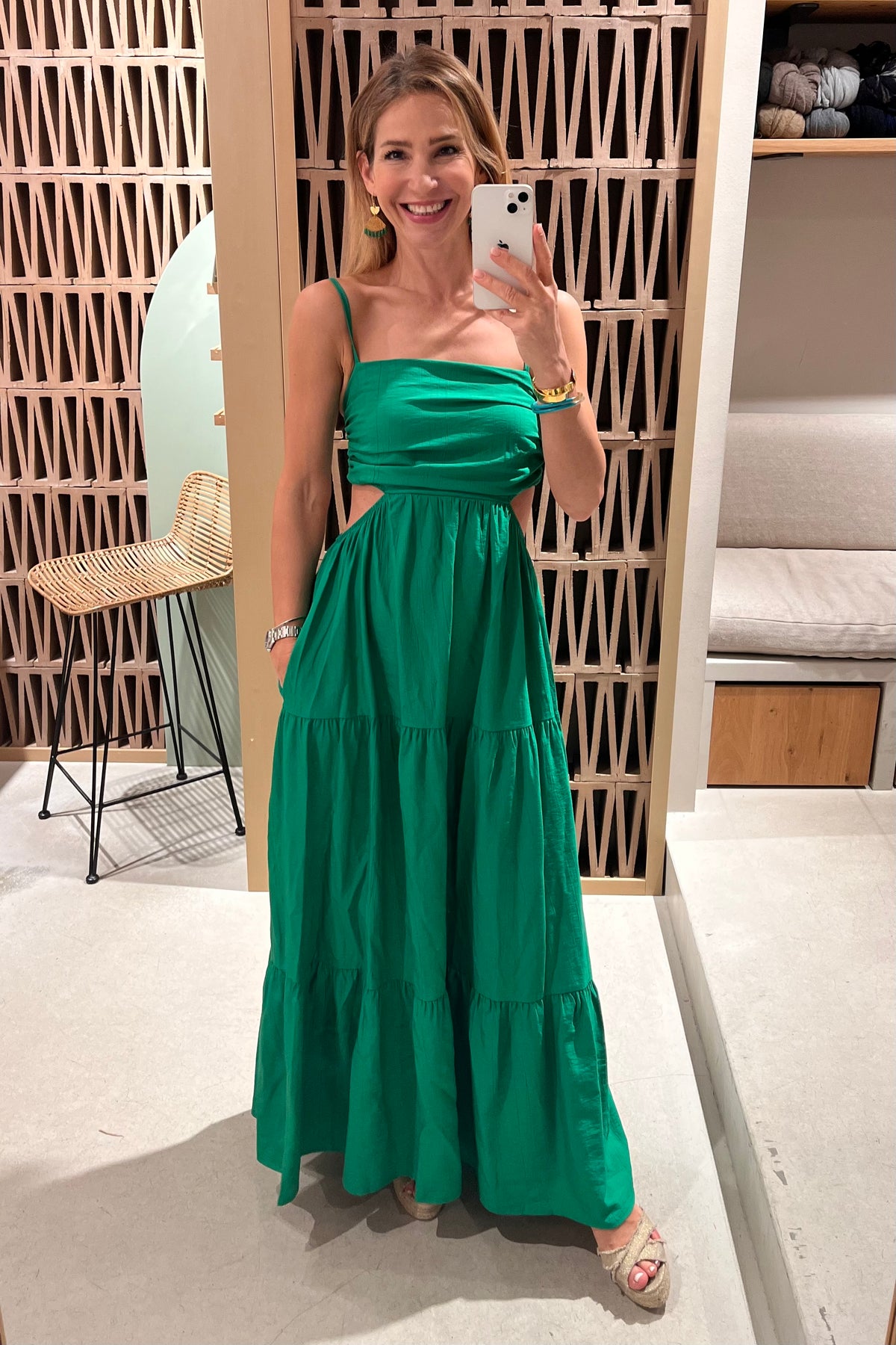 LONG CUTOUTS DRESS "PATMOS" GREEN