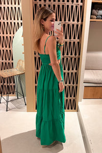 LONG CUTOUTS DRESS "PATMOS" GREEN