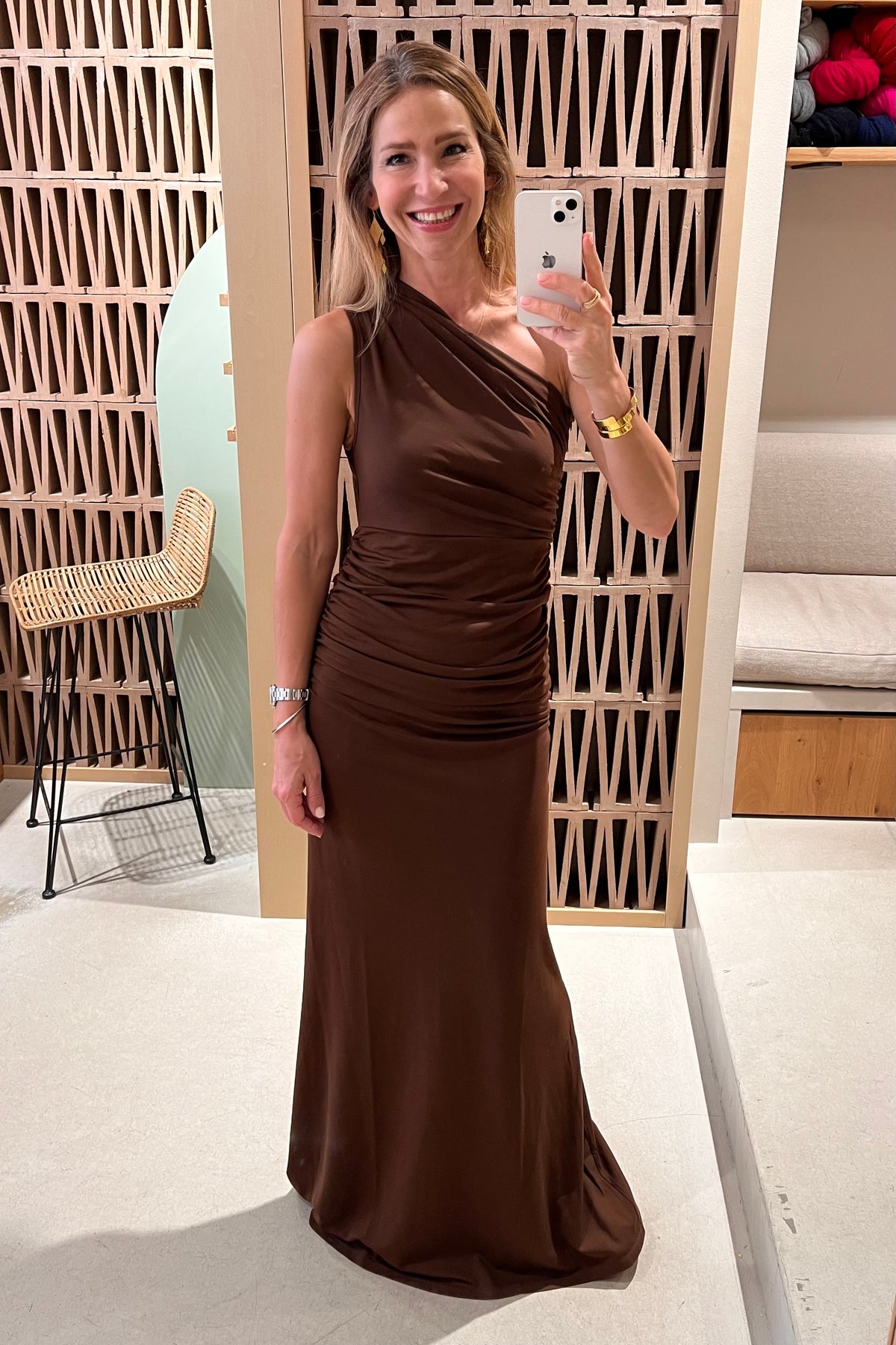 LONG BODYCON DRESS "CHIARA" CHOCOLATE