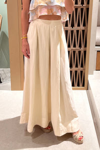 LONG PLEATED SKIRT "DELIA" ECRU