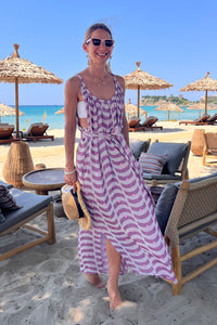 OVERSIZED BEACH DRESS "TINOS" AUBERGINE