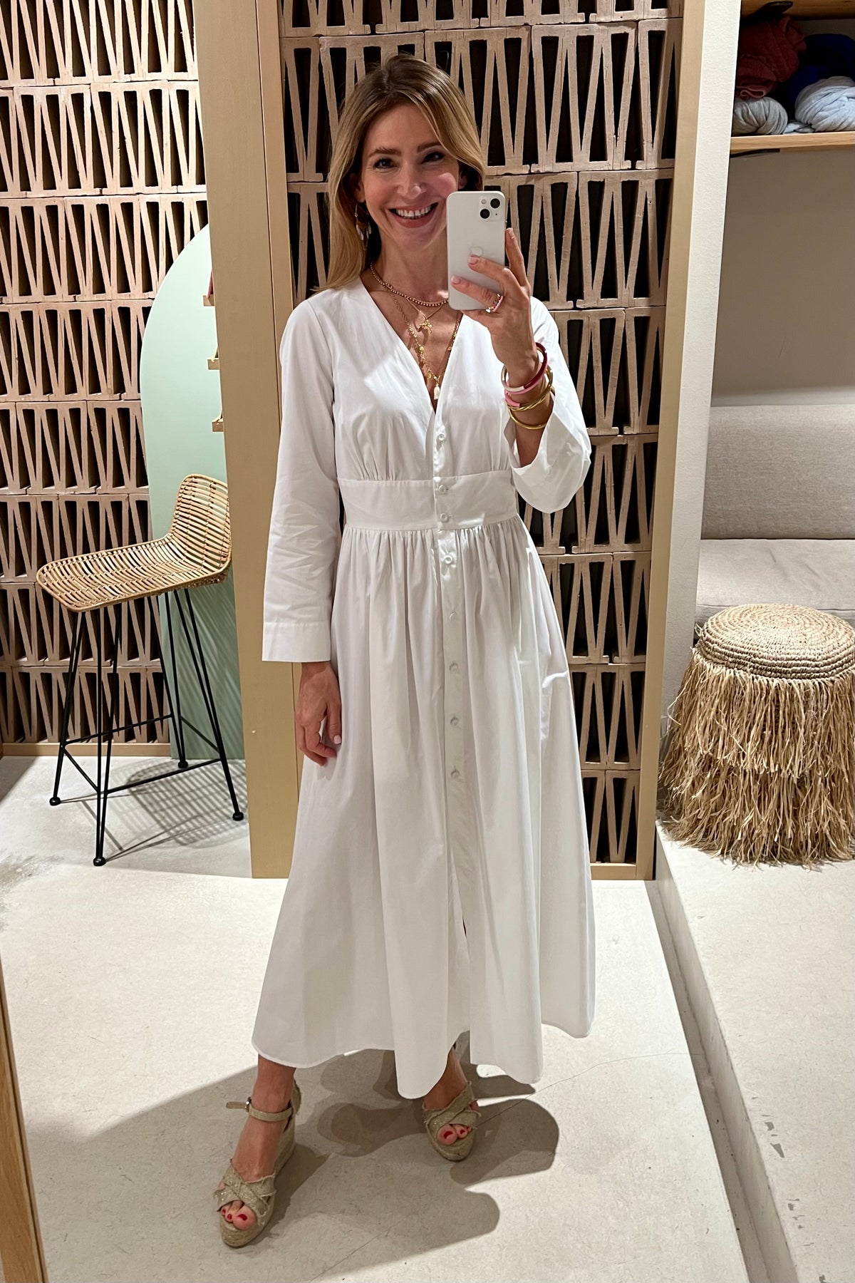 MIDI COTTON DRESS "SYMI" WHITE