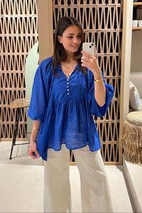 TUNIC BLOUSE "DAPHNE" BLUE