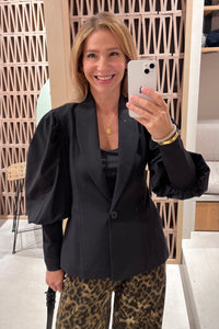 OVERSIZED BLAZER BLOUSE BLACK