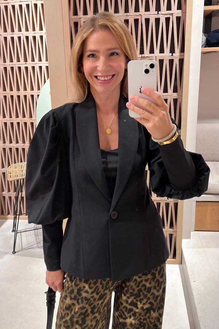 OVERSIZED BLAZER BLOUSE BLACK