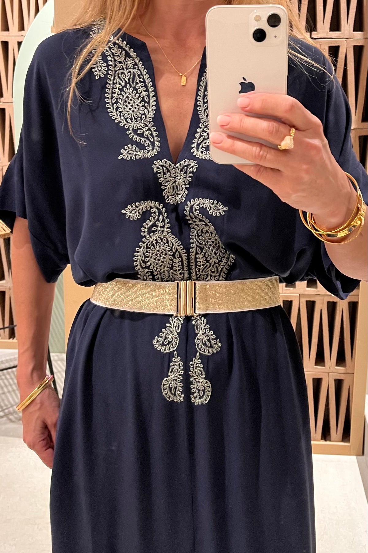 SLIM ELASTIC BELT “GOLD/WHITE GLITTER"