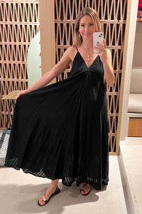 OVERSIZED LONG STRAPPY DRESS "MEDEA" BLACK