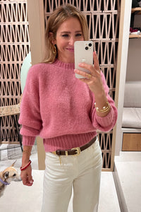 MOHAIR KNIT PULLOVER "SONNY" ASH ROSE