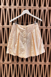 EMBROIDERED COTTON SHORTS "TRIANGLE" NATURAL/CHAMPAGNE