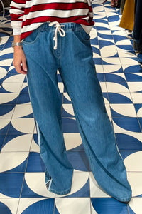 WIDE DENIM JEANS "STRIPE"