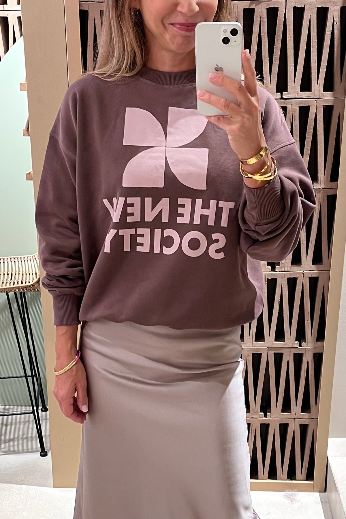 OVERSIZED COTTON SWEATER „CHOCOLATE MOUSSE“