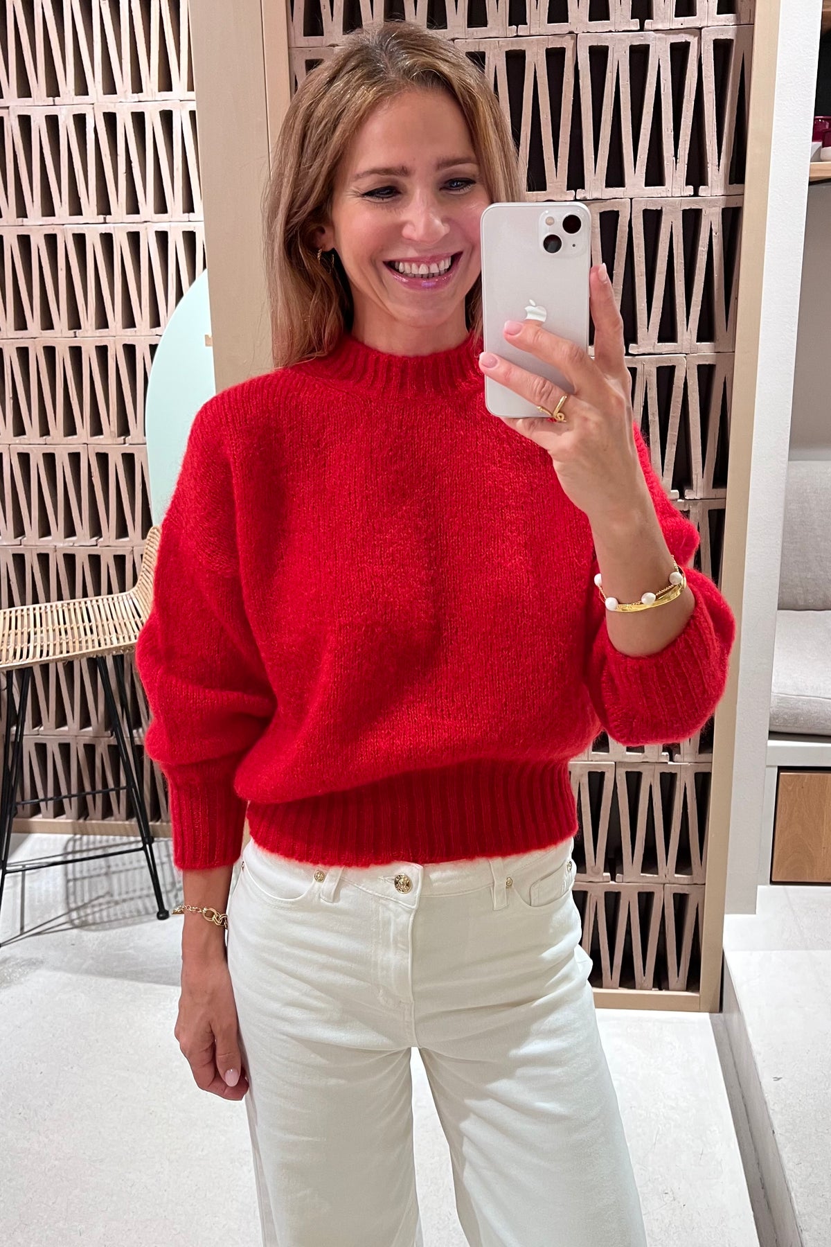 MOHAIR KNIT PULLOVER "SONNY" SCARLET RED