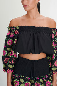 EMBROIDERED TOP "DAHLIA" MULTICOLOR