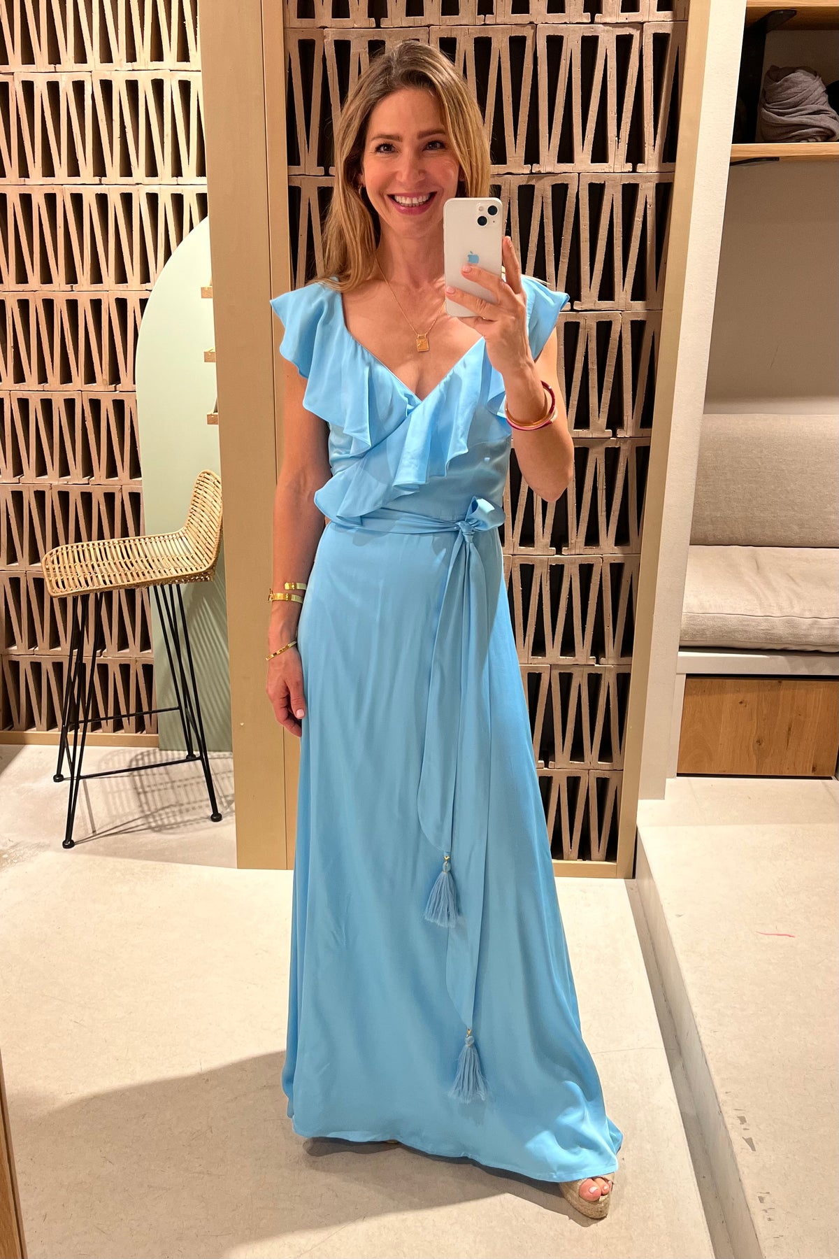 WRAP VISCOSE DRESS "PACCIA" SKY BLUE