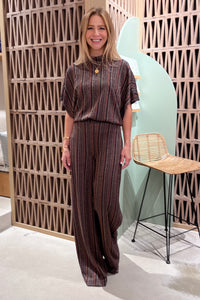 WIDE LEG PANTS "HERITAGE" BURGUNDY