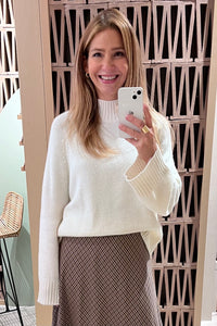 ALPACA PULLOVER WITH WIDE SLEEVES OFFWHITE