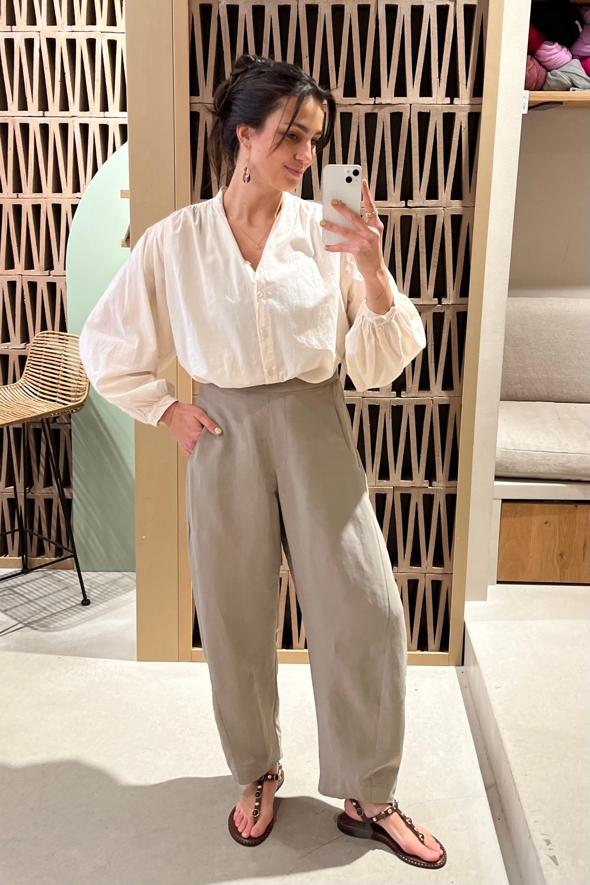 OVERSIZED HIGHWAIST PANTS CIGAR