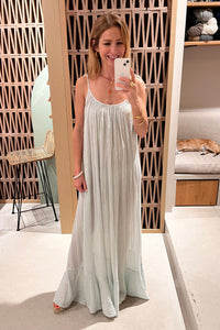 LONG BACKLESS DRESS "ASTARTI" ICE BLUE