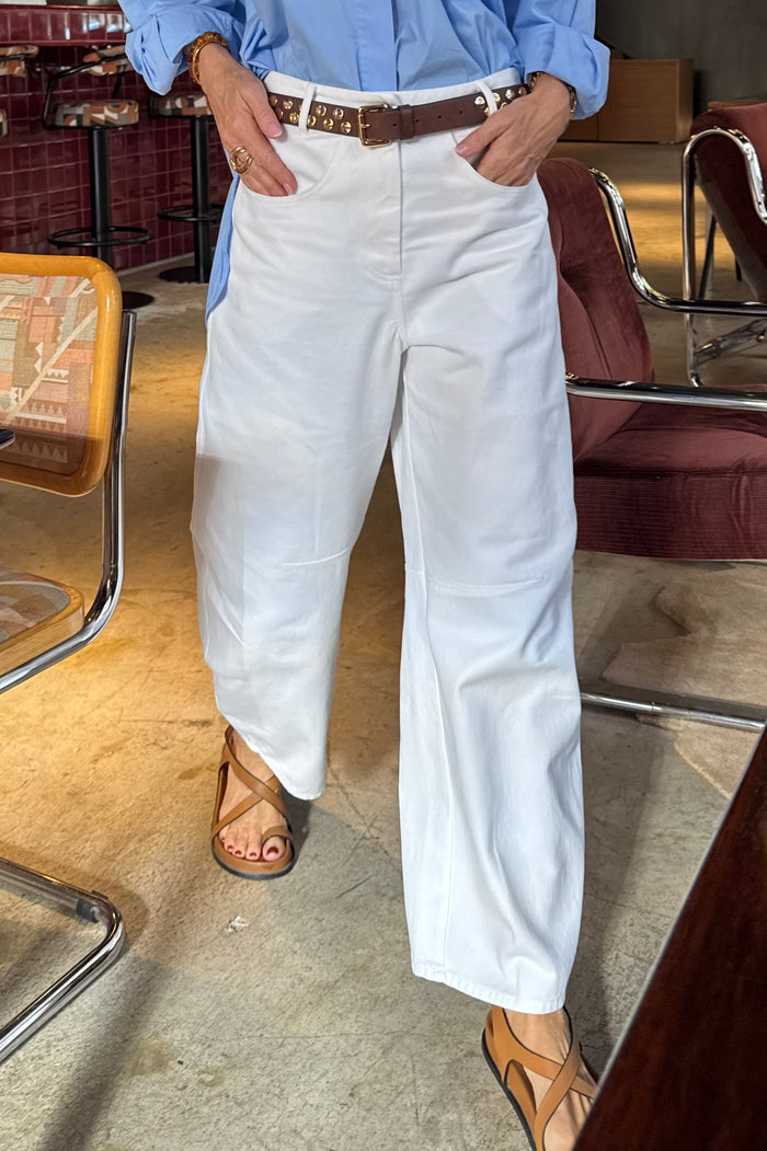 BARREL LEG DENIM PANTS OFFWHITE