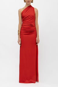 LONG BODYCON DRESS "CHIARA" BRICK RED