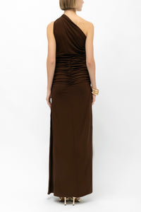 LONG BODYCON DRESS "CHIARA" CHOCOLATE