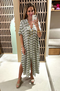 OVERSIZED KAFTAN DRESS "TINOS" KHAKI