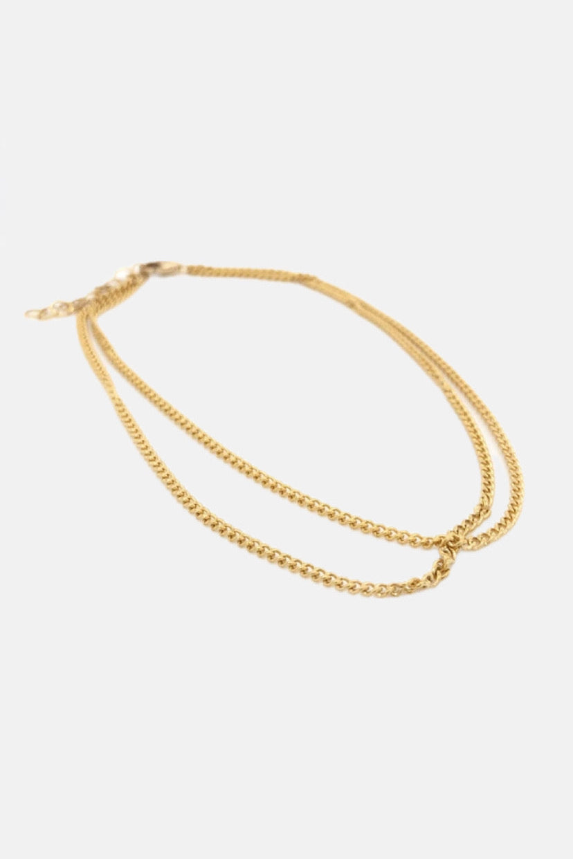 ANKLE BRACELET "DOUBLE CHAIN" GOLD