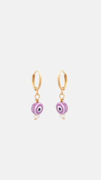 EARRINGS "CERAMIC EYE WITH PEARL"