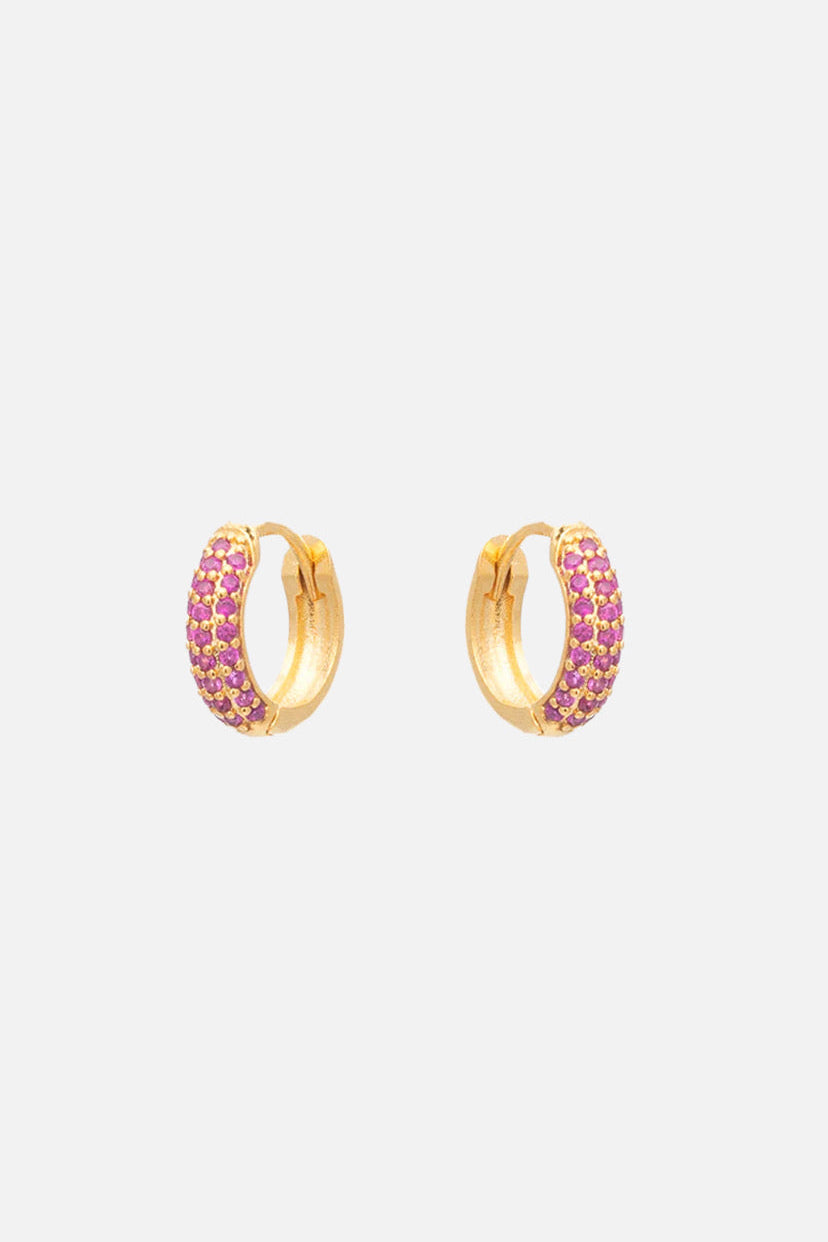 SMALL HOOPS "ZIRCON" MAGENTA