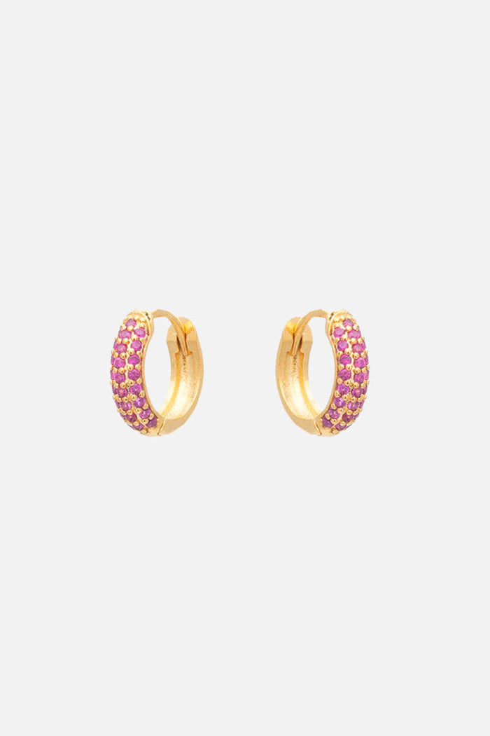 SMALL HOOPS "ZIRCON" MAGENTA
