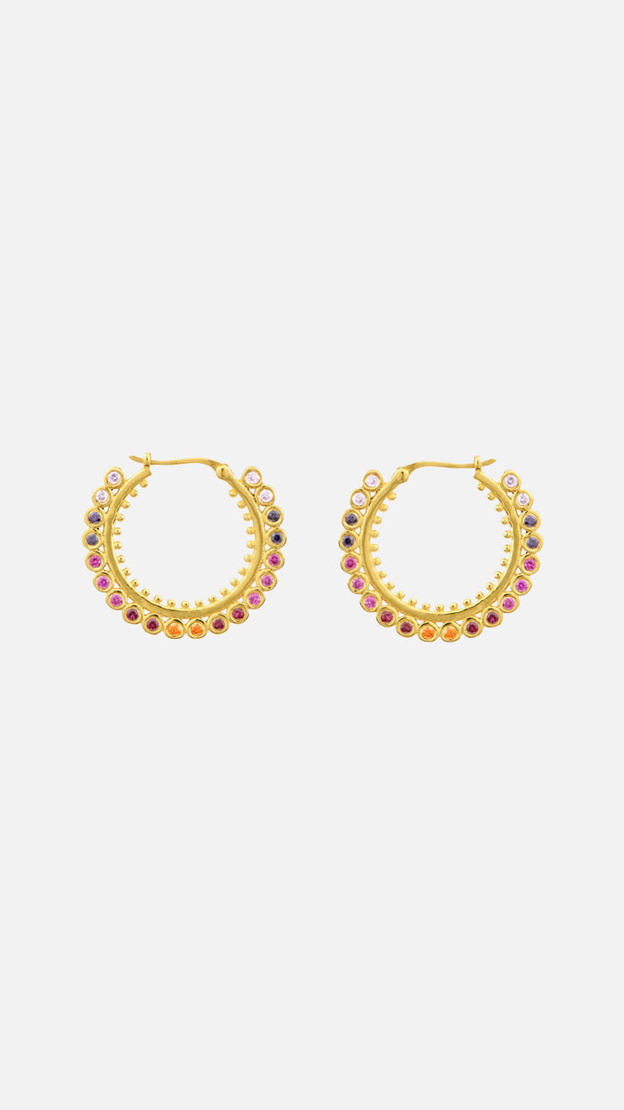 EARRINGS MINI "DOT HOOPS" RAINBOW