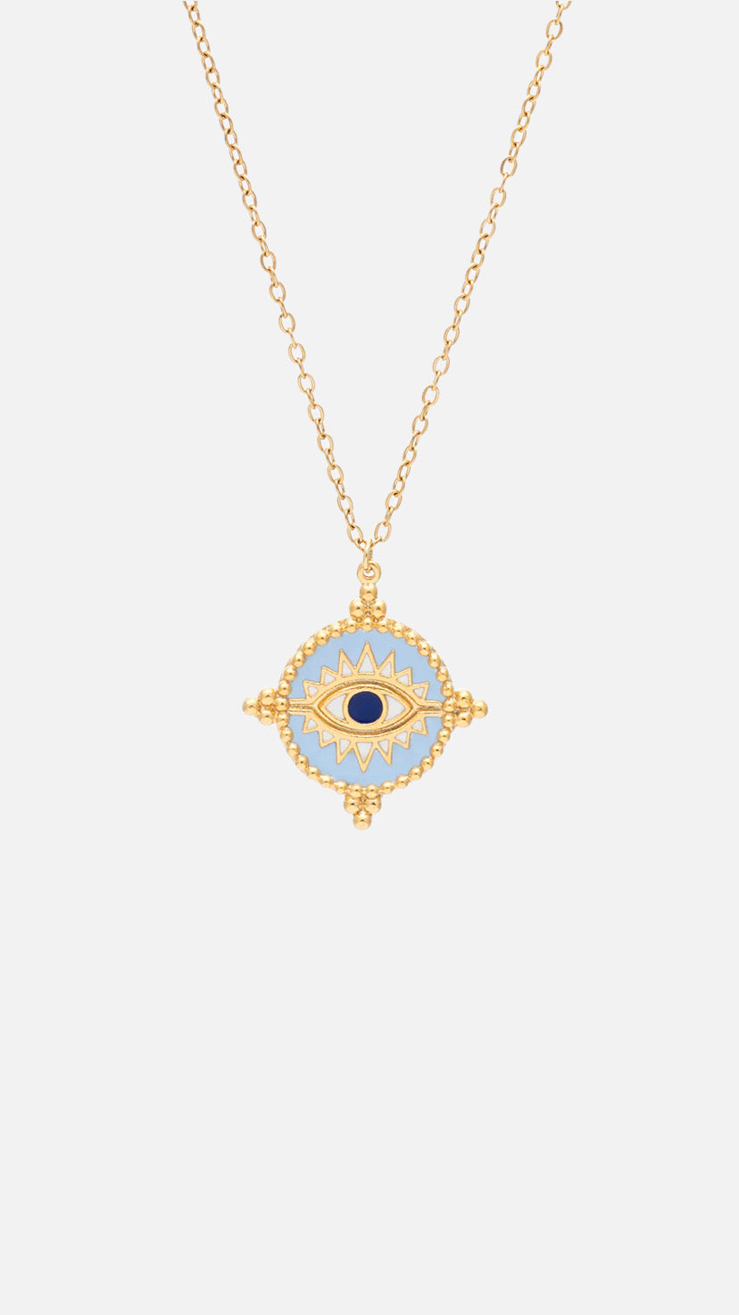 NECKLACE "AZZUR" GOLD/LIGHT BLUE