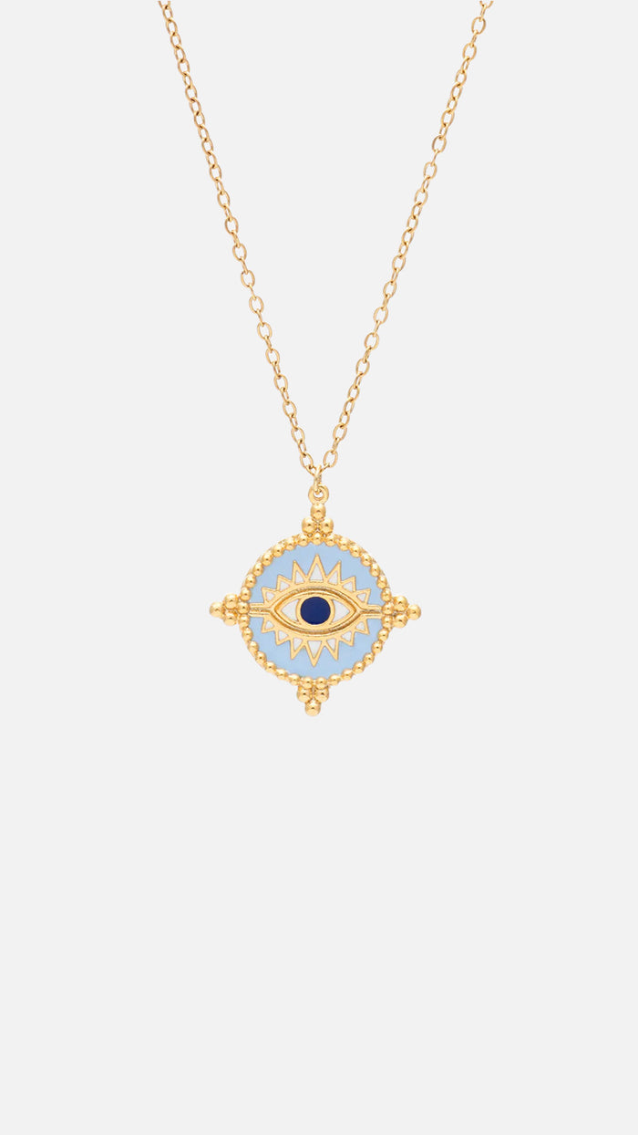 NECKLACE "AZZUR" GOLD/LIGHT BLUE