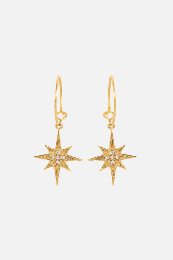 EARRINGS "NORTH STAR" GOLD/CRYSTAL