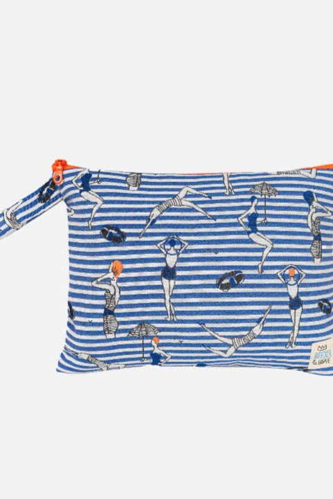 POUCH "CANNES" BLUE/WHITE