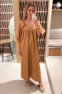 COTTON DRESS "FILOMENA" CAMEL