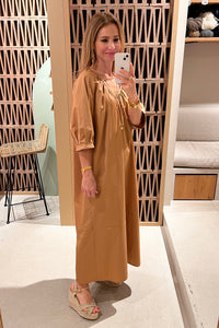 COTTON DRESS "FILOMENA" CAMEL