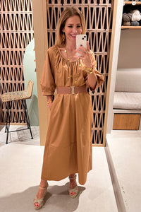 COTTON DRESS "FILOMENA" CAMEL