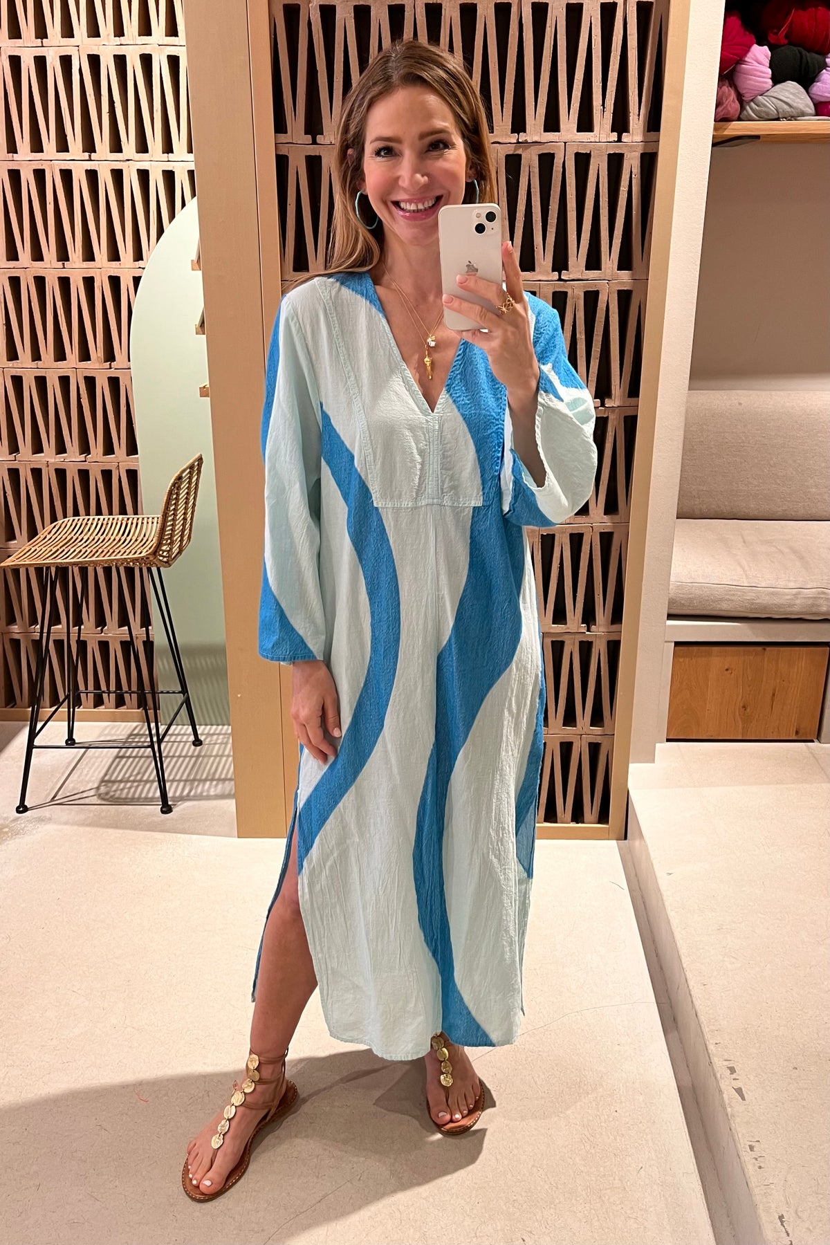 OVERSIZED MIDI KAFTAN DRESS "TILOS" BLUE