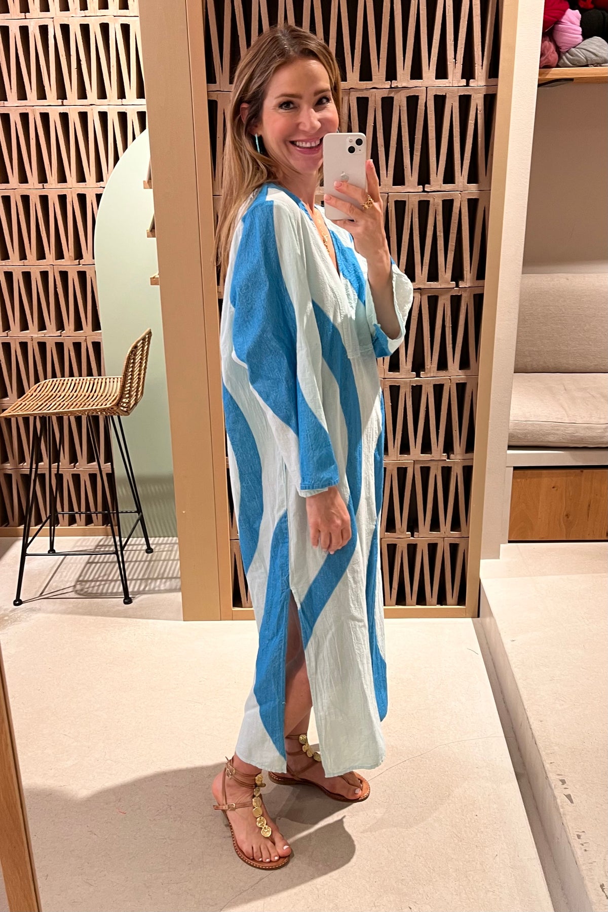 OVERSIZED MIDI KAFTAN DRESS "TILOS" BLUE