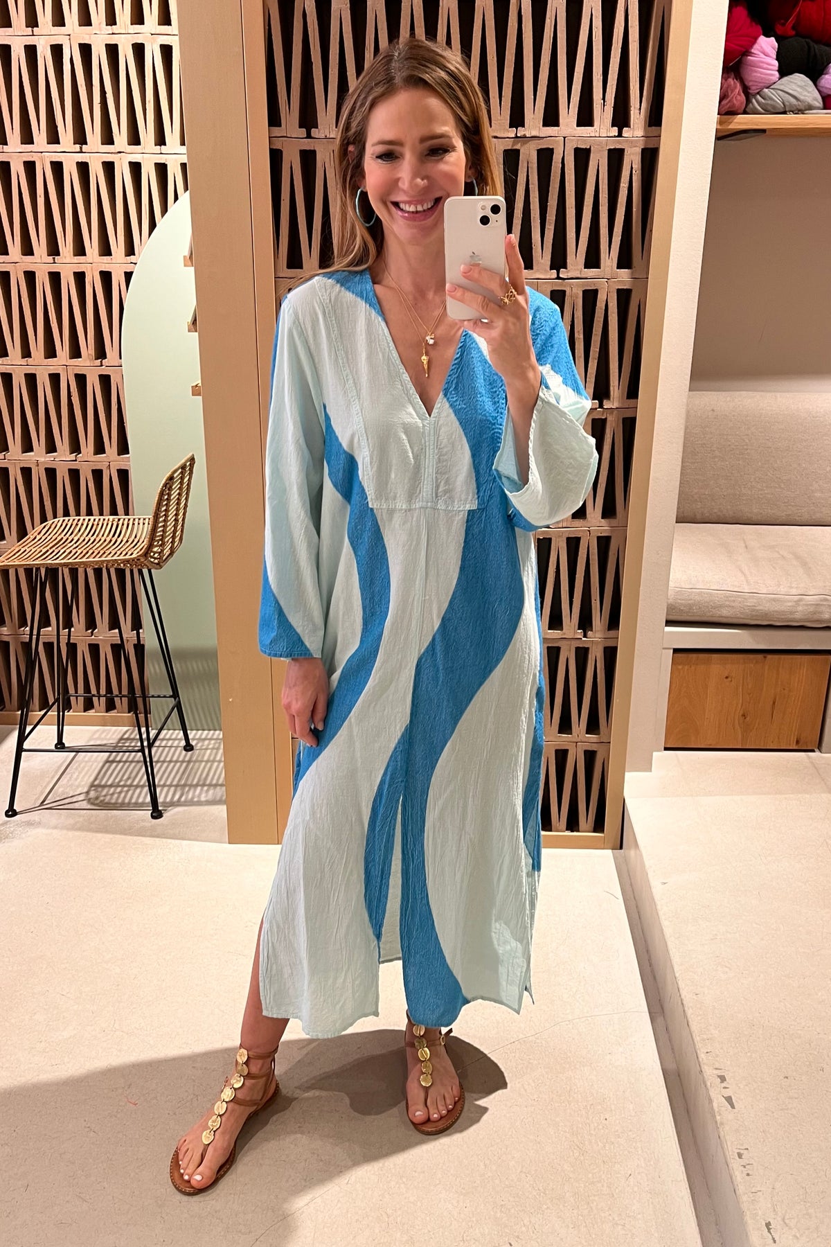 OVERSIZED MIDI KAFTAN DRESS "TILOS" BLUE
