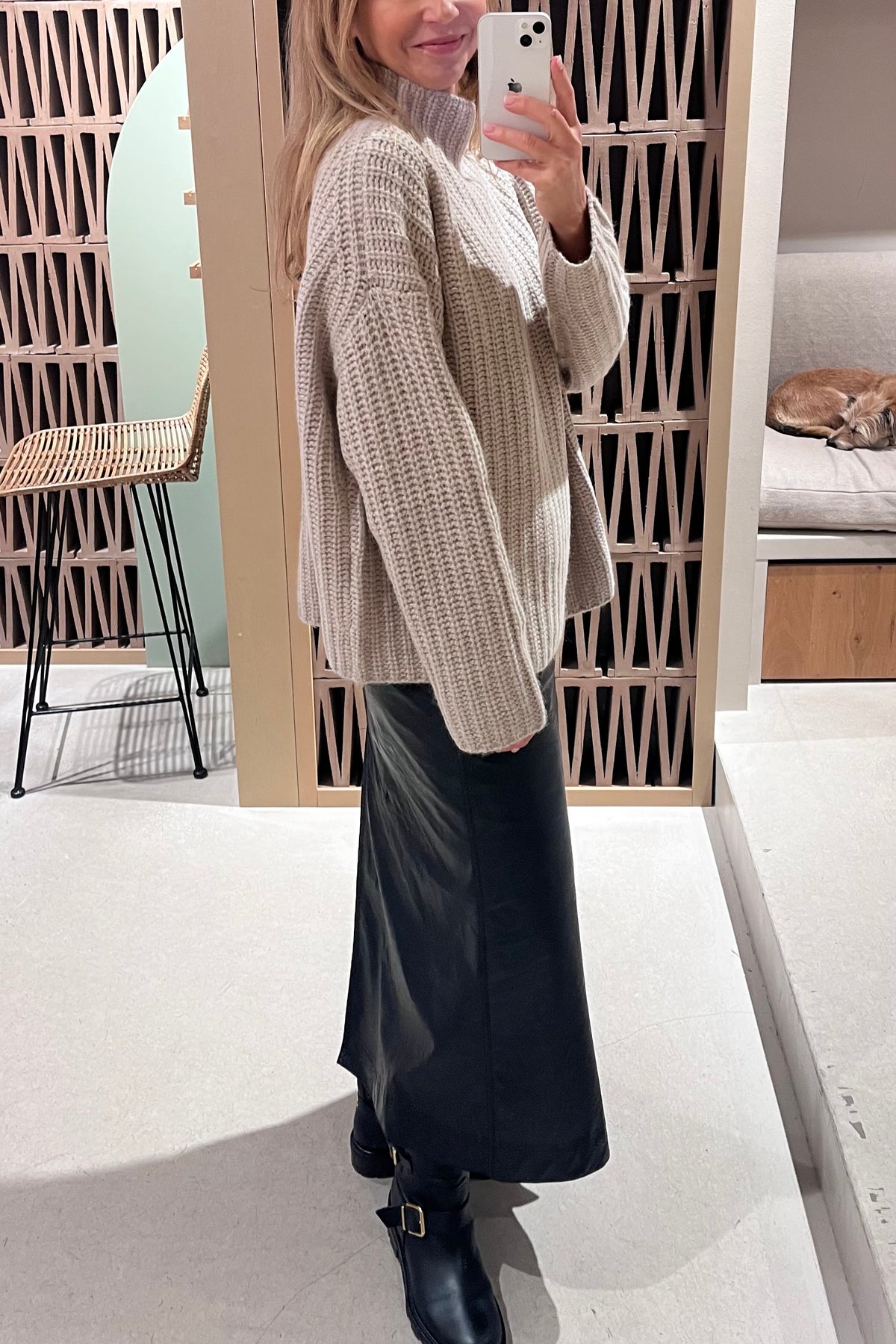 OVERSIZED BABY ALPACA PULLOVER SAND MELANGE