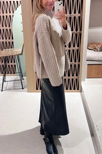 OVERSIZED BABY ALPACA PULLOVER SAND MELANGE