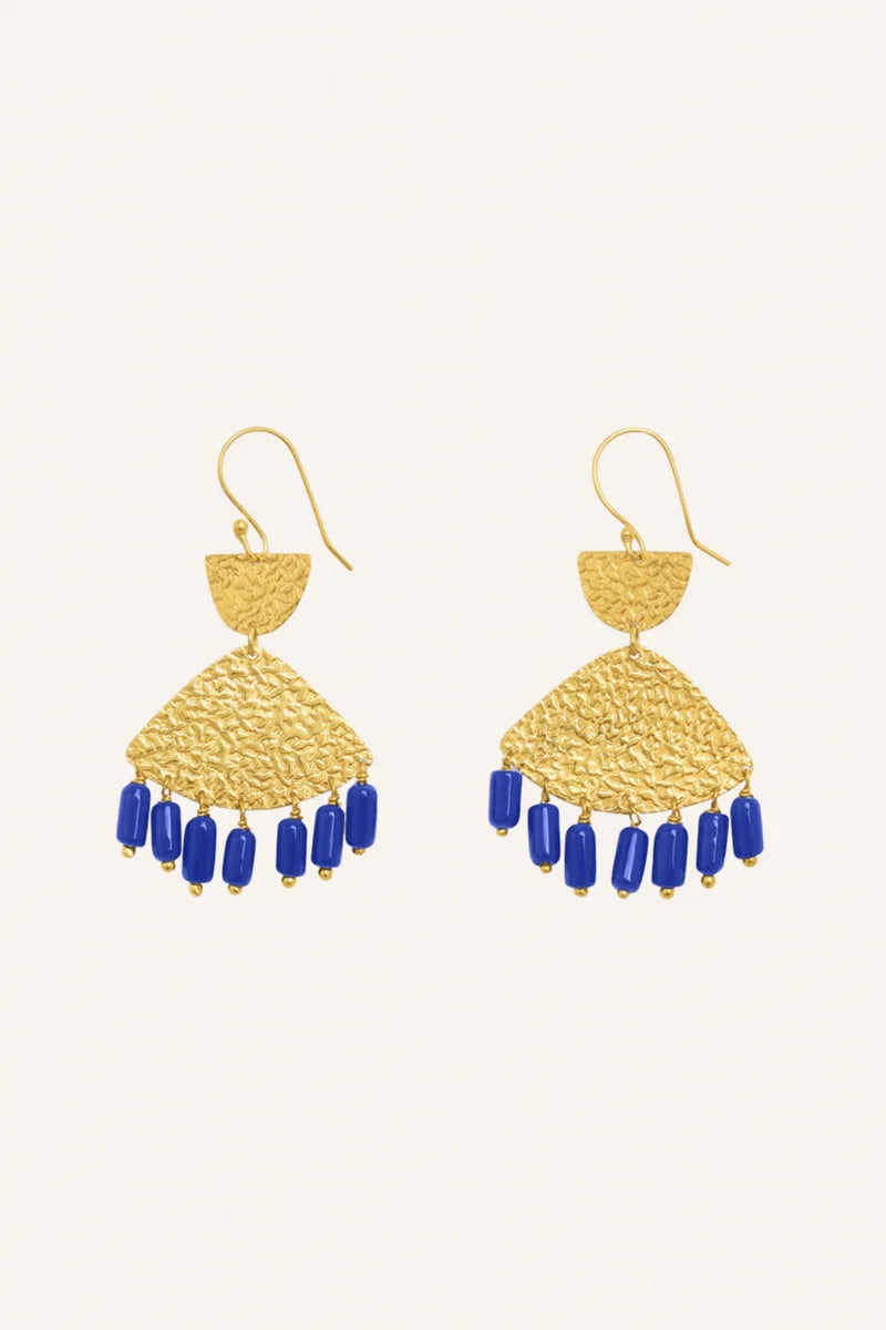 EARRINGS "RAVI" GOLD/BLUE