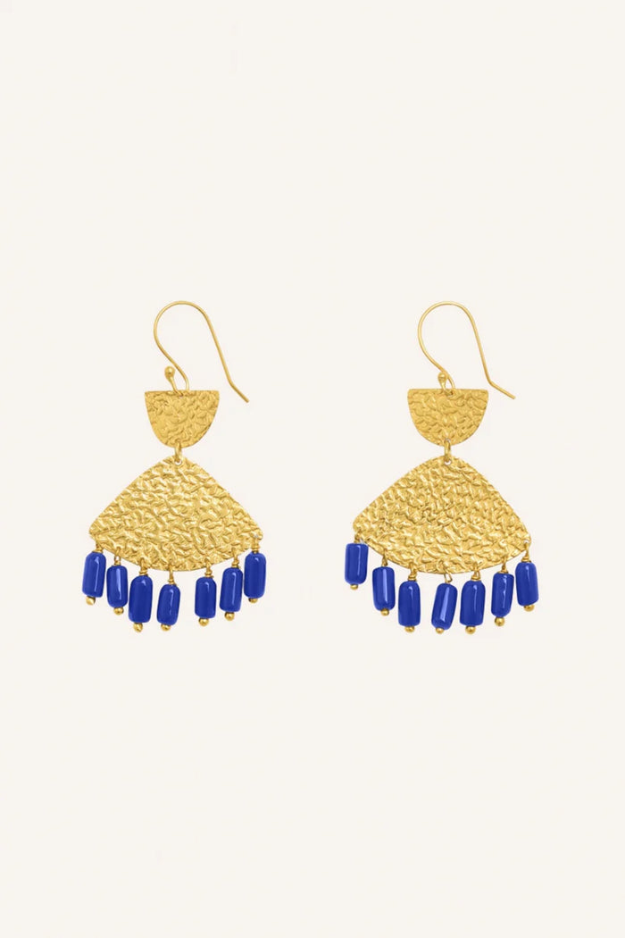 EARRINGS "RAVI" GOLD/BLUE