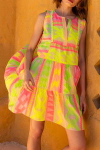 OVERSIZED SHORT TUNIC DRESS "LAYLA" NEON