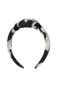 HAIRBAND WITH KNOT BLACK/WHITE