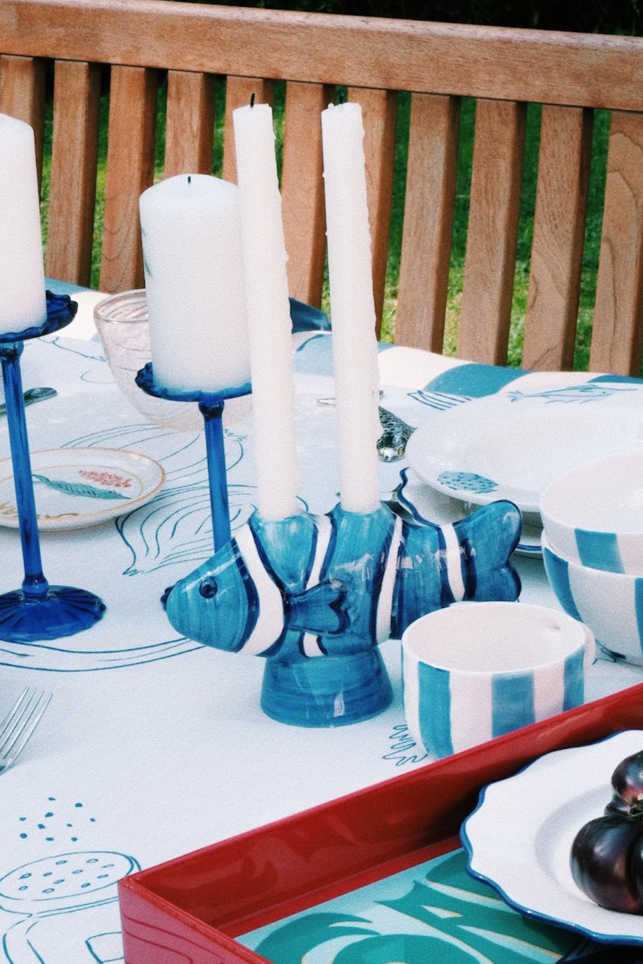 CANDLE HOLDER "CLOWNFISH" BLUE