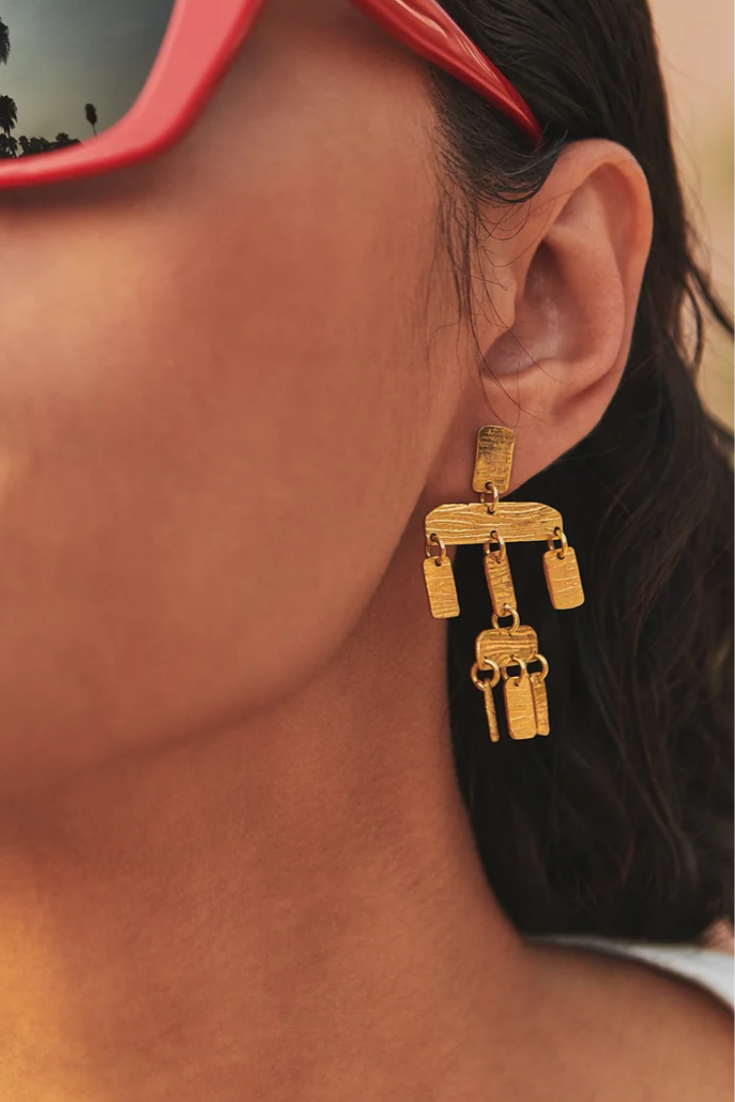 CHANDELIER DOUBLE EARRINGS "IBIZA" GOLD